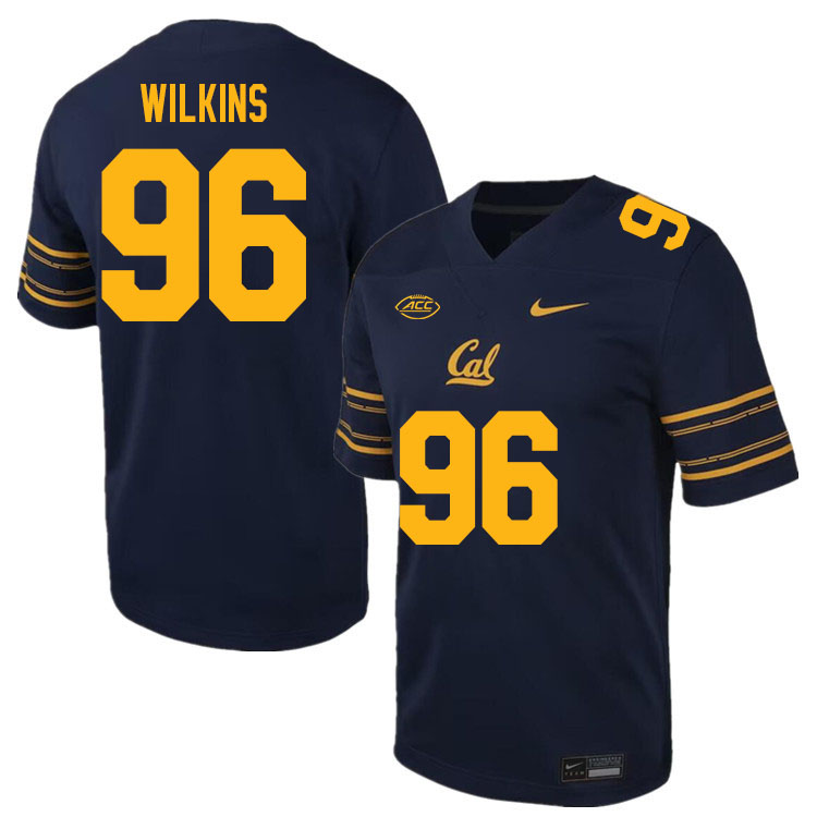 Men #96 Derek Wilkins California Golden Bears ACC Conference College Football Jerseys Stitched Sale-